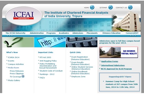 ICFAI University, Tripura Website