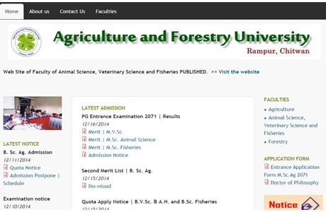 Agriculture and Forestry University Website