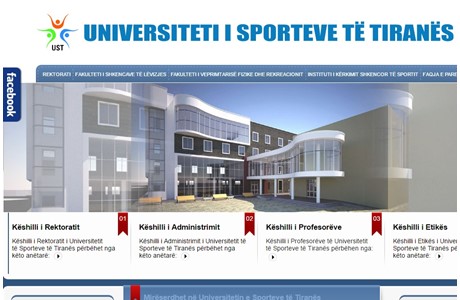 University of Sports of Tirana Website