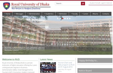 Royal University of Dhaka Website