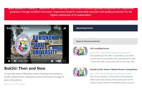Bukidnon State University Main Campus Website