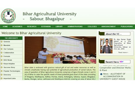 Bihar Agricultural University Website