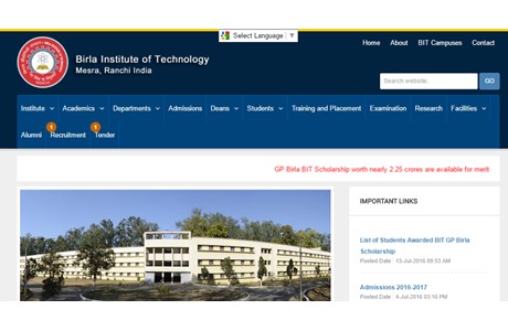 Birla Institute of Technology Website
