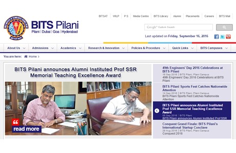 Birla Institute of Technology and Science Website