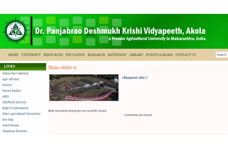 Dr. Panjabrao Deshmukh Krishi Vidyapeeth Website