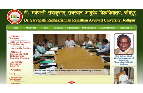 Dr. Sarvepalli Radhakrishnan Rajasthan Ayurved University Website