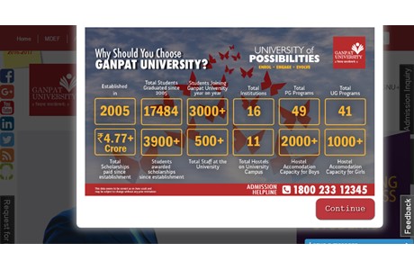 Ganpat University Website