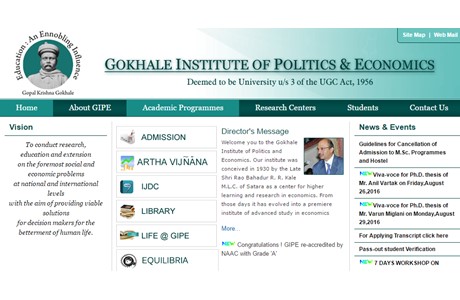 Gokhale Institute of Politics and Economics Website