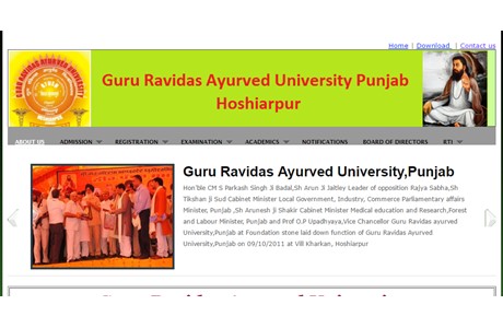 Guru Ravidas Ayurved University Website