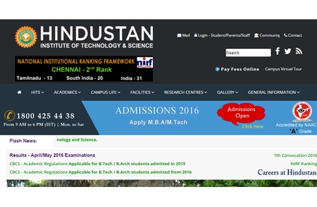 Hindustan Institute of Technology and Science Website