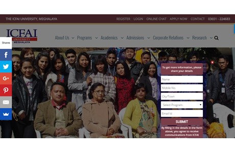 ICFAI University, Meghalaya Website