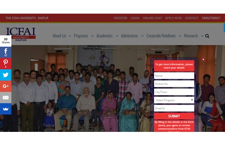 ICFAI University, Raipur Website