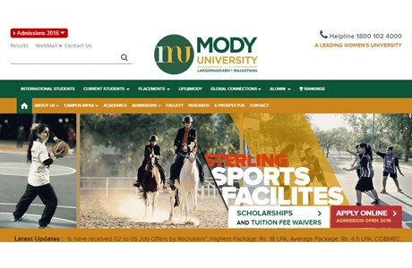 Mody University Website