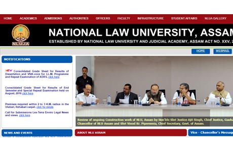 National Law University and Judicial Academy, Assam Website