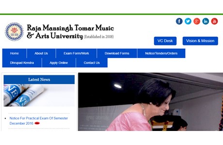 Raja Mansingh Tomar Music and Arts University Website
