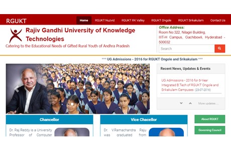 Rajiv Gandhi University of Knowledge Technologies Website