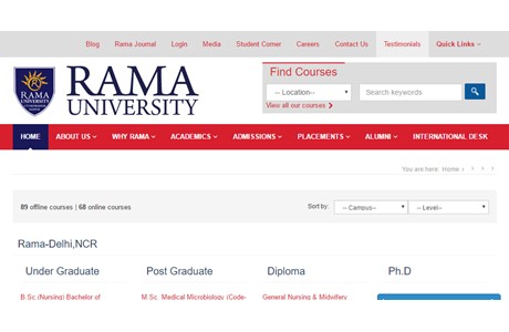 Rama University Website