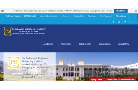 Sir Padampat Singhania University Website