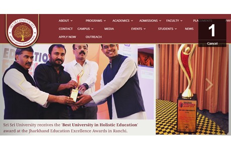 Sri Sri University Website
