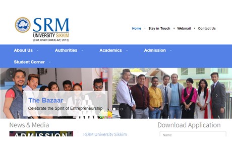 SRM University, Sikkim Website