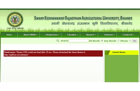 Swami Keshwanand Rajasthan Agricultural University Website