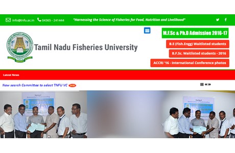 Tamil Nadu Fisheries University Website