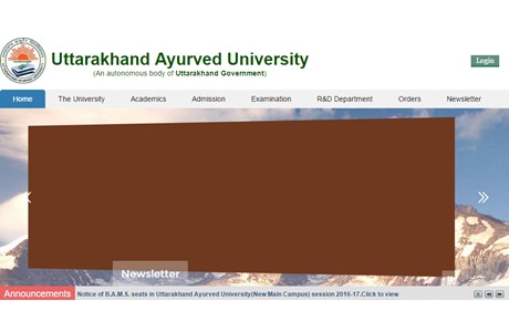Uttarakhand Ayurved University Website
