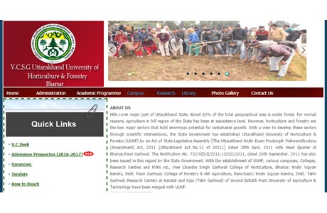 Uttarakhand University of Horticulture and Forestry Website