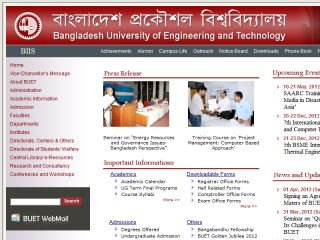 Bangladesh University of Engineering and Technology Website