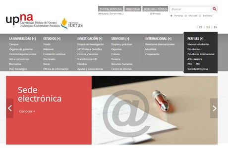Public University of Navarra Website