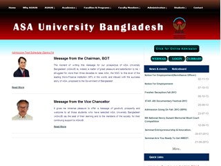 ASA University Bangladesh Website