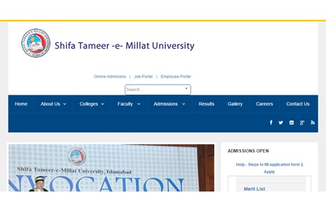 Shifa Tameer-e-Millat University Website