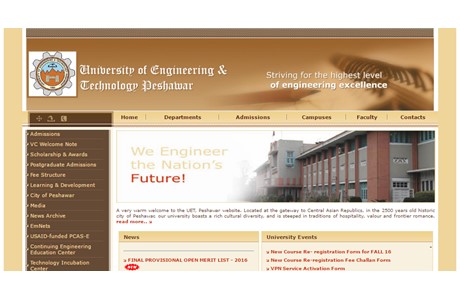 University of Engineering and Technology, Peshawar Website