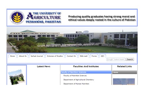 University of Agriculture, Peshawar Website
