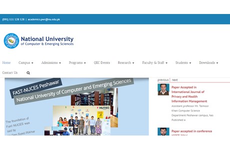 Fast University, Peshawar Campus Website