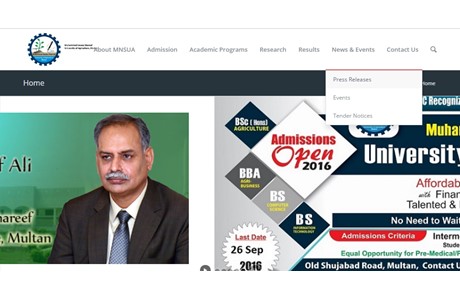 Muhammad Nawaz Sharif University of Agriculture Website