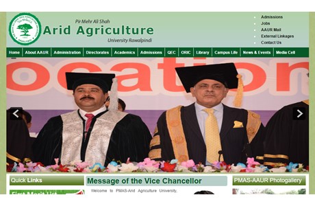Pir Mehr Ali Shah Arid Agriculture University Website