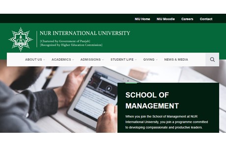 Nur International University Website