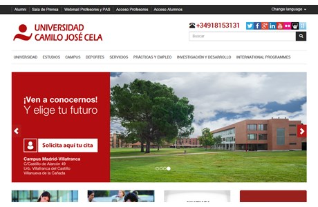 Camilo José Cela University Website