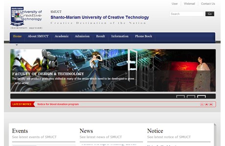 Shanto Mariam University of Creative Technology Website