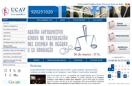 Catholic University of Avila Website