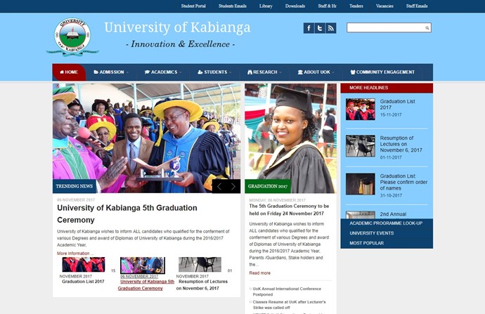 University of Kabianga Website