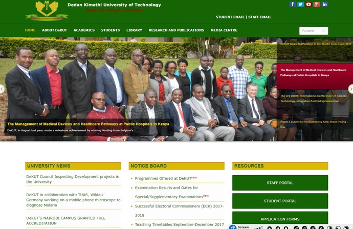 Dedan Kimathi University of Technology Website