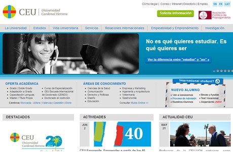CEU Cardenal Herrera University Website