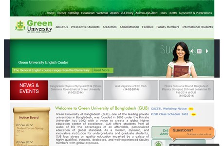 Green University of Bangladesh Website