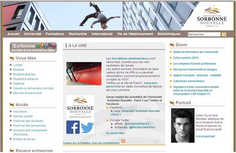 University of the New Sorbonne - Paris III Website