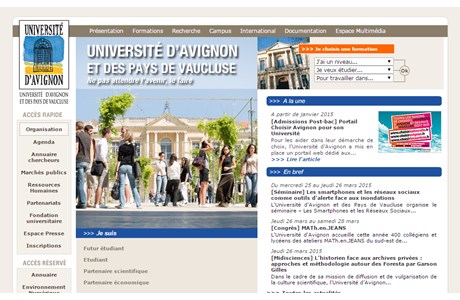 University of Avignon and the Vaucluse Website