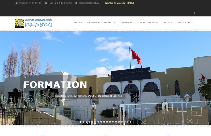 National School of Commerce and Management of Tangier Website