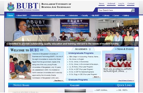 Bangladesh University of Business and Technology Website