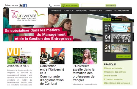 University of Valenciennes and Hainaut-Cambresis Website